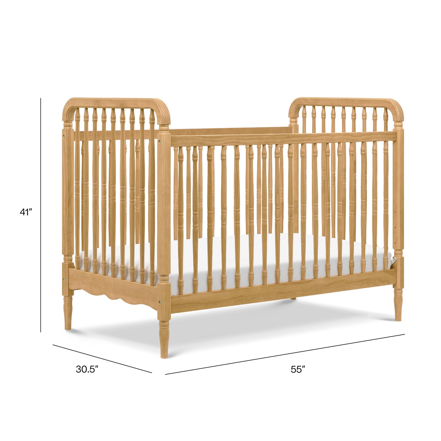 Liberty 3-in-1 Convertible Spindle Crib w/Toddler Bed Conversion Kit in Dusty Rose