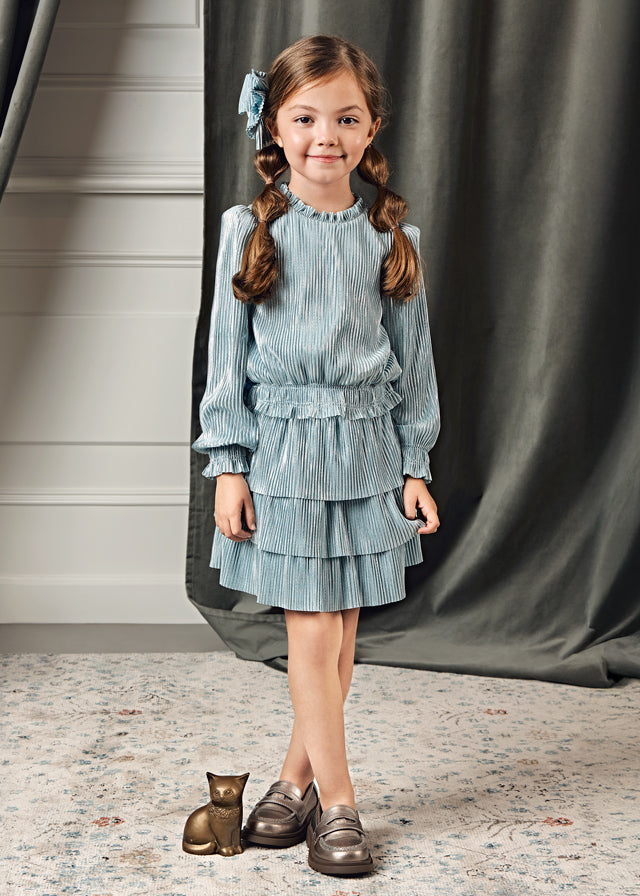 ABEL & LULA GIRL PLEATED KNIT SKIRT SET