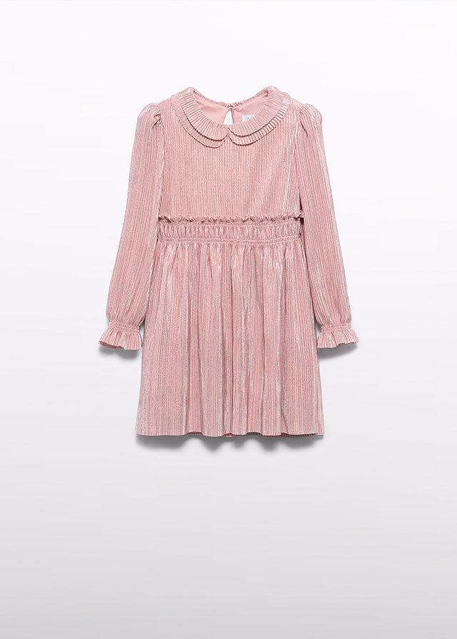 ABEL & LULA GIRL PLEATED KNIT DRESS