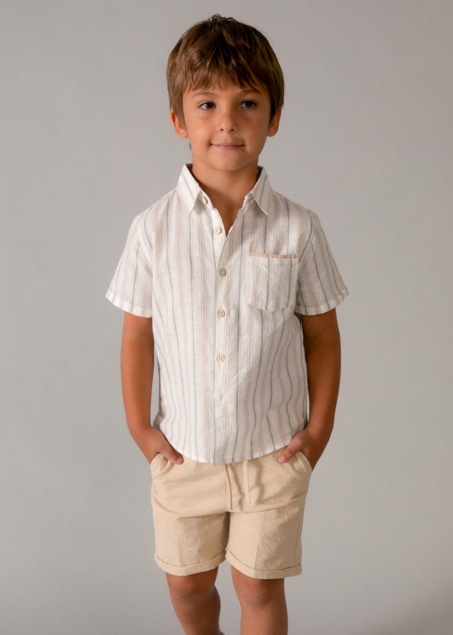 MAYORAL BOY LINEN SHORTS AND SHIRT SET
