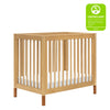 Gelato 4-in-1 Convertible Mini Crib and Twin bed in Natural Walnut Finish with Gold Feet