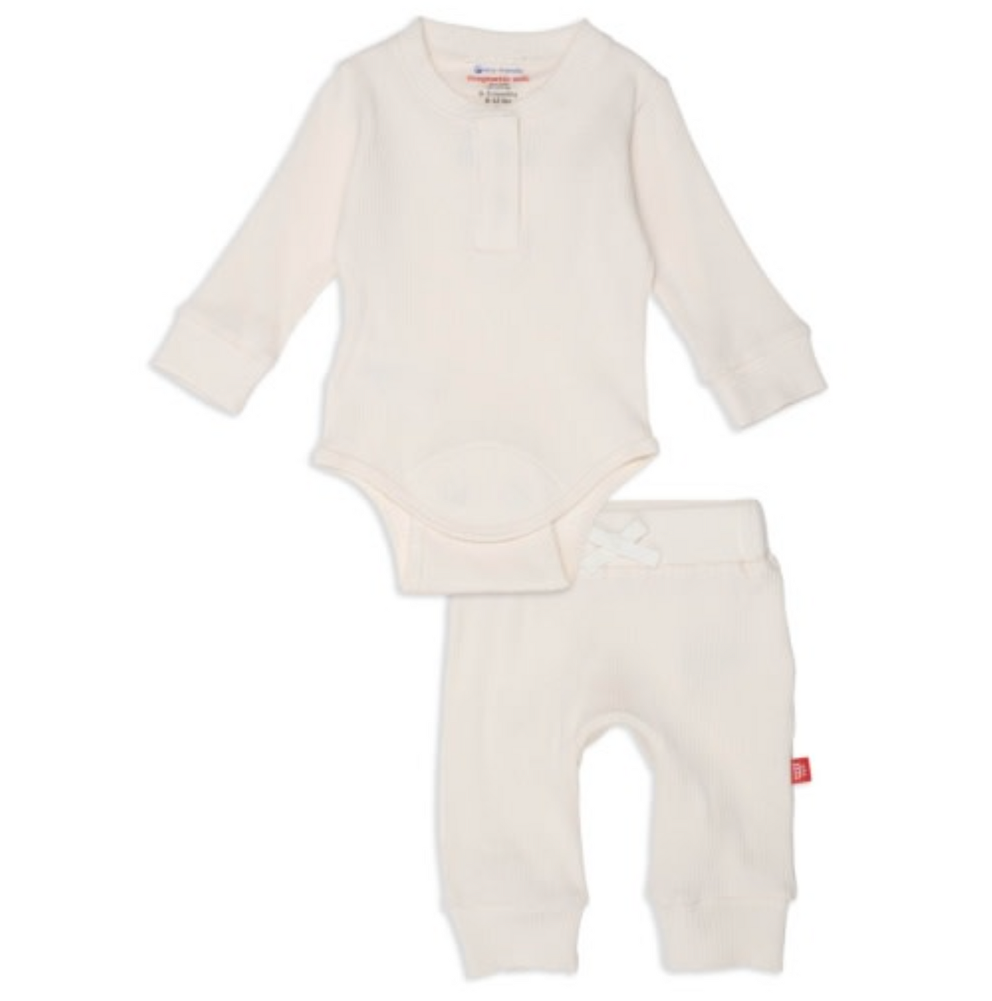WHIPPED CREAM RIB COTTON LONG SLEEVE BODYSUIT + PANT