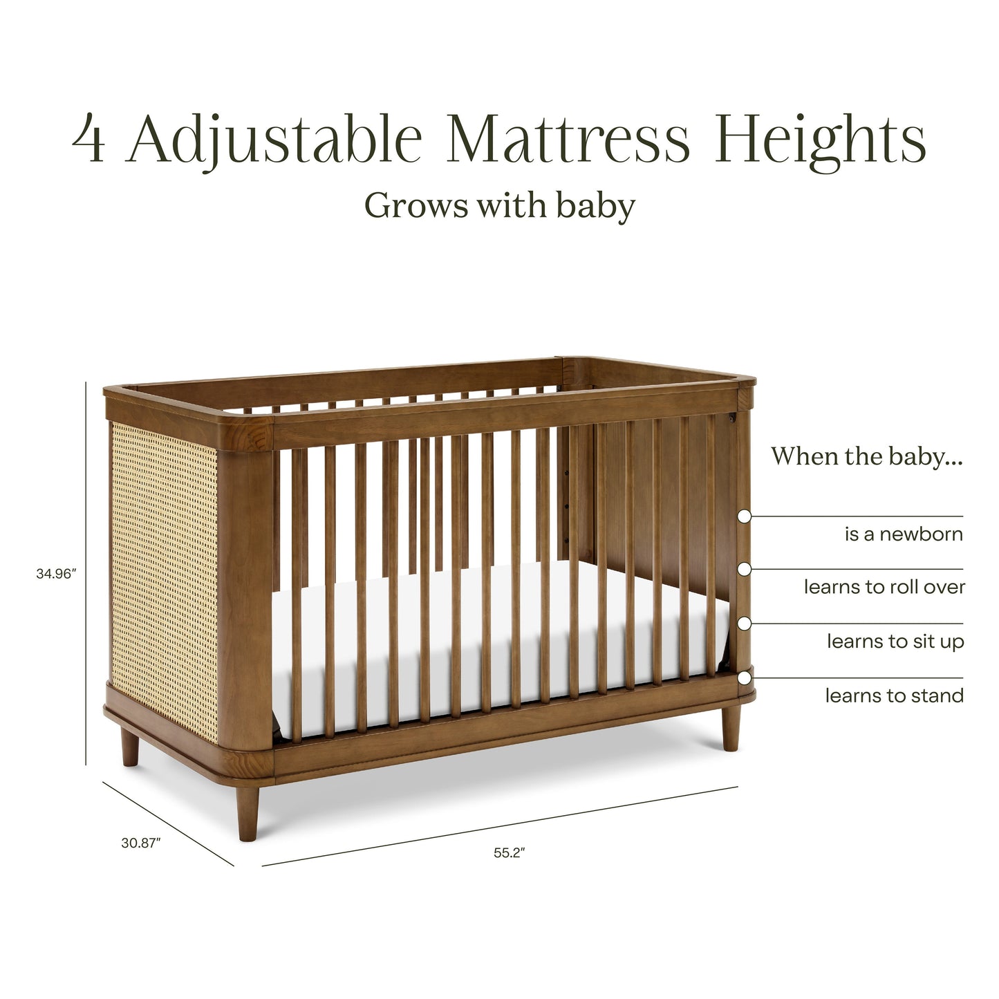 NAMESAKE MARIN WITH CANE 3-IN-1 CONVERTIBLE CRIB