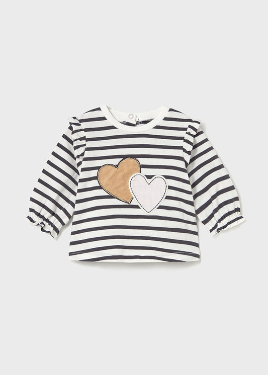 MAYORAL GIRL BASIC T-SHIRT STRIPE HEART