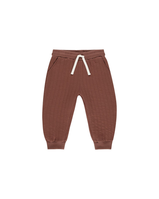 RYLEE AND CRU QUILTED PANT BRICK