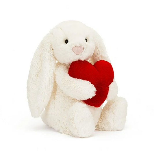 JELLYCAT BASHFUL RED LOVE HEART BUNNY MEDIUM