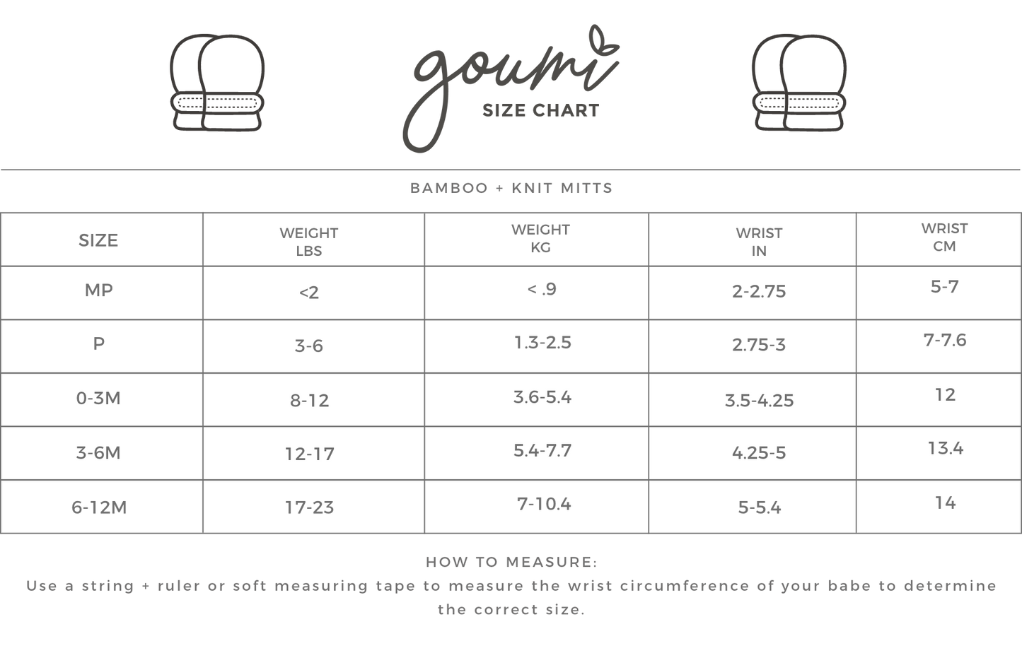 GOUMI STAY ON MITTS ROSE 3-6M