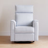 Willa Power Glider Recliner w/ adj. headrest & USB in Performance Grey Eco-Weave w/Light Wood Base
