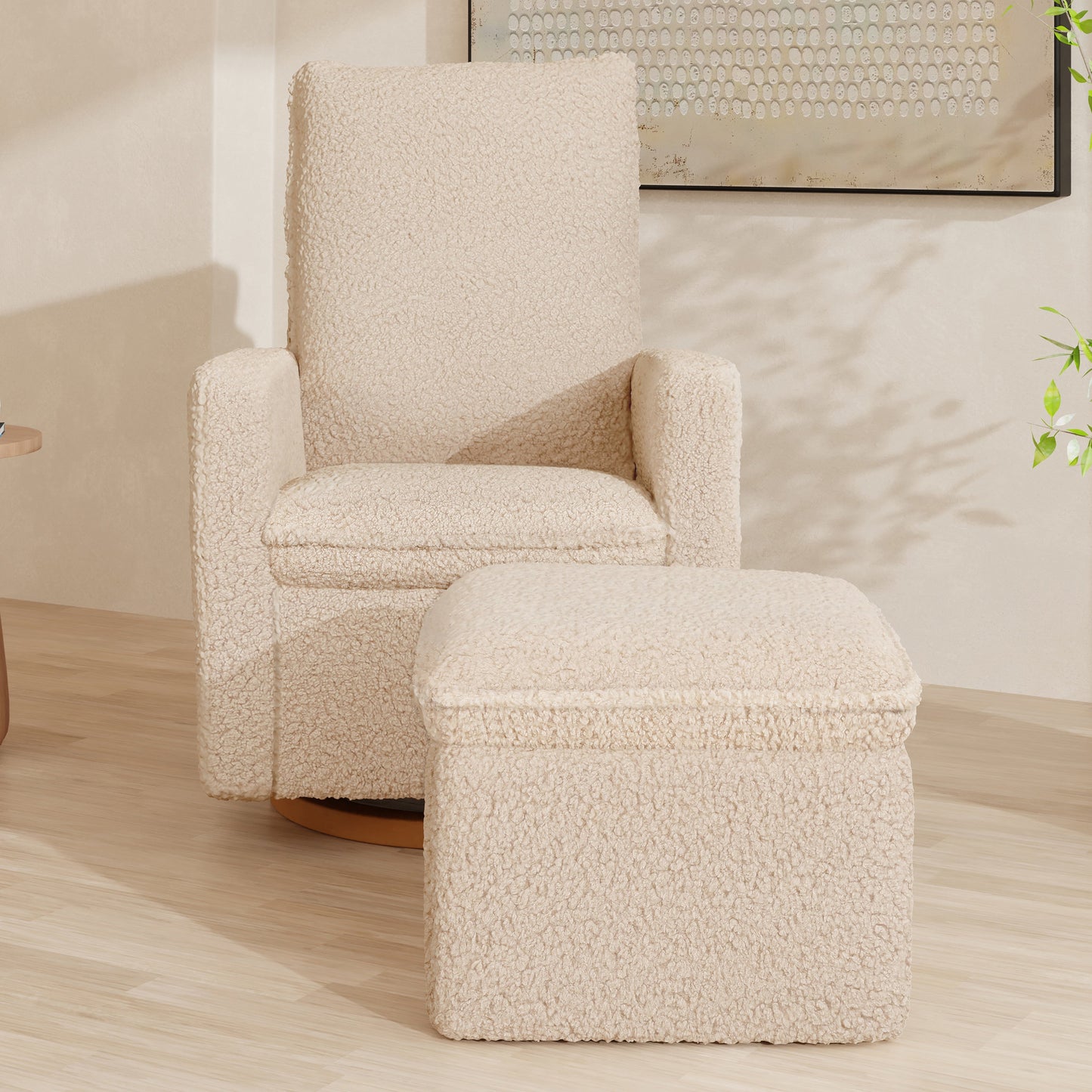 BABYLETTO CALI STORAGE OTTOMAN IN SHEARLING