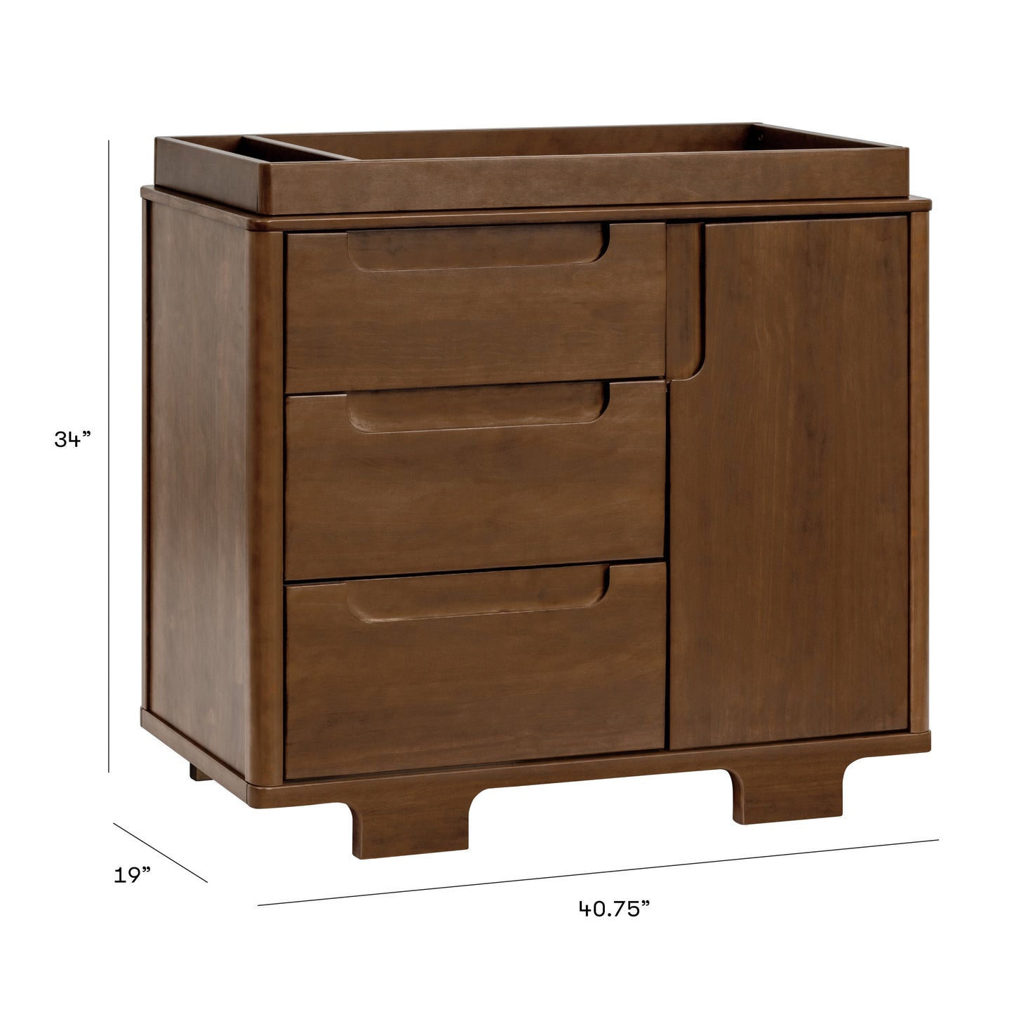 Yuzu 3-Drawer Changer Dresser in White/Natural