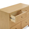 Marin with Cane 6 Drawer Assembled Dresser in Warm White and Honey Cane