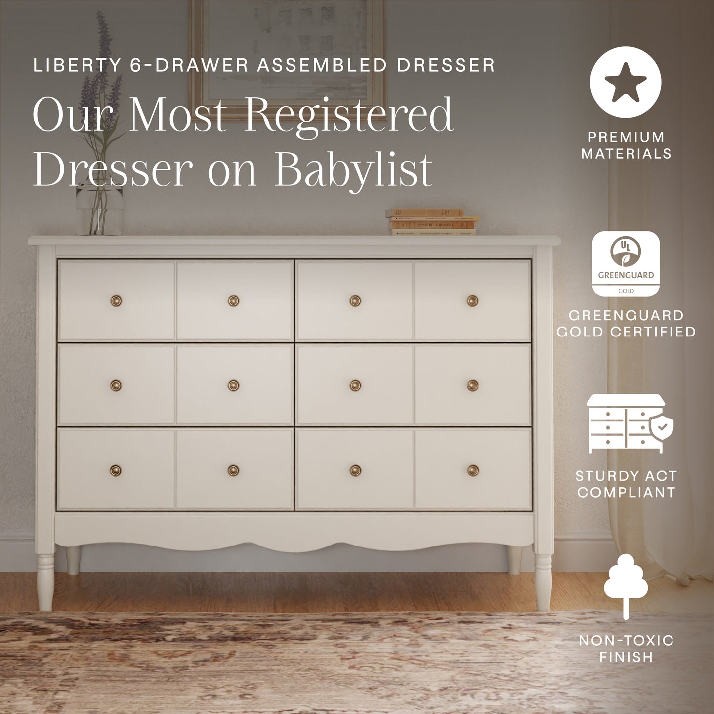 Liberty 6-Drawer Assembled Dresser in Cove Blue