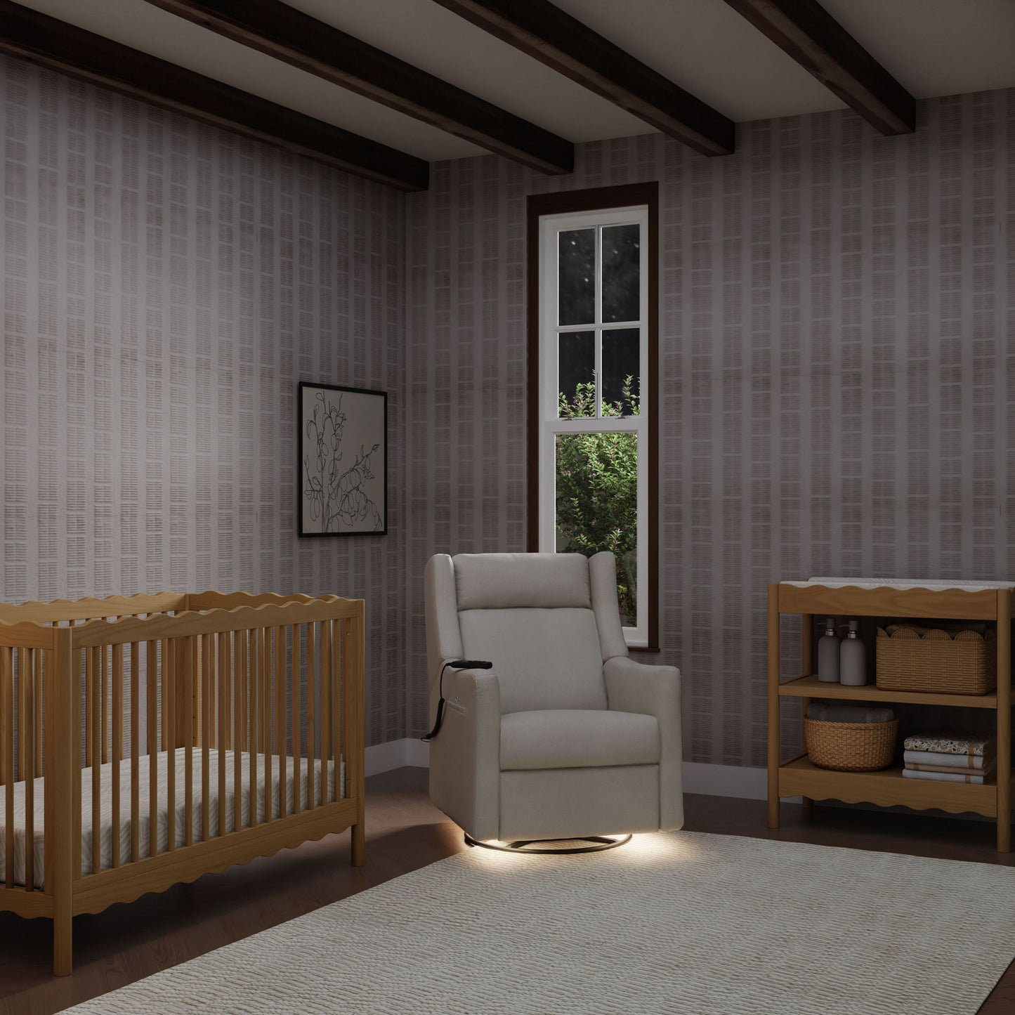 BABYLETTO KIWI DELUXE POWER RECLINER & SWIVEL GLIDER WITH HEAT AND MASSAGE