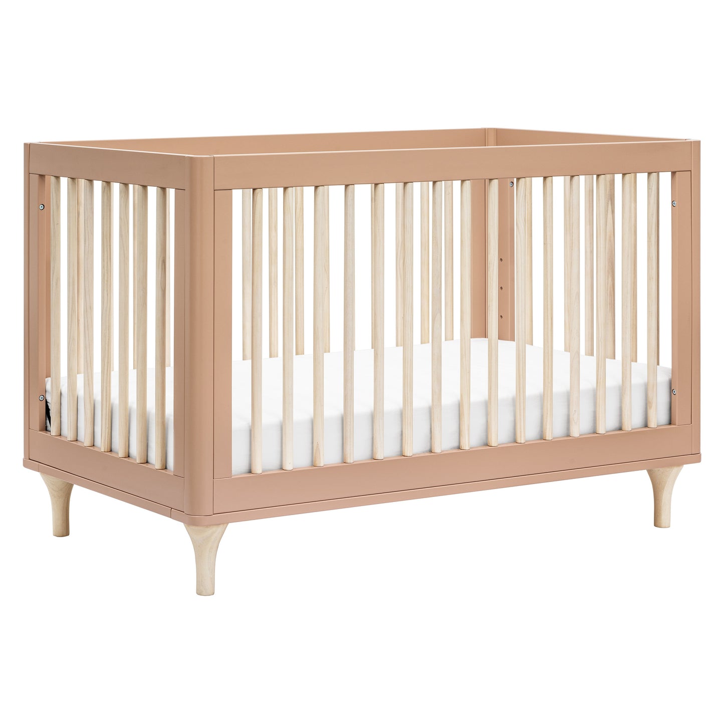 Lolly 3-in-1 Convertible Crib w/Toddler Bed Conversion in Crimson/Natural