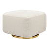 Kiwi Gliding Ottoman in Ivory Boucle w/ Gold Base