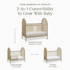 Alouette 3-in-1 Convertible Spindle Crib in Washed Pine