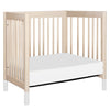 Gelato 4-in-1 Convertible Mini Crib and Twin bed in Natural Walnut Finish with Gold Feet
