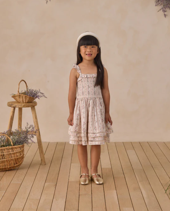 NORALEE BIRDIE DRESS SPRING FLORAL STRIPE