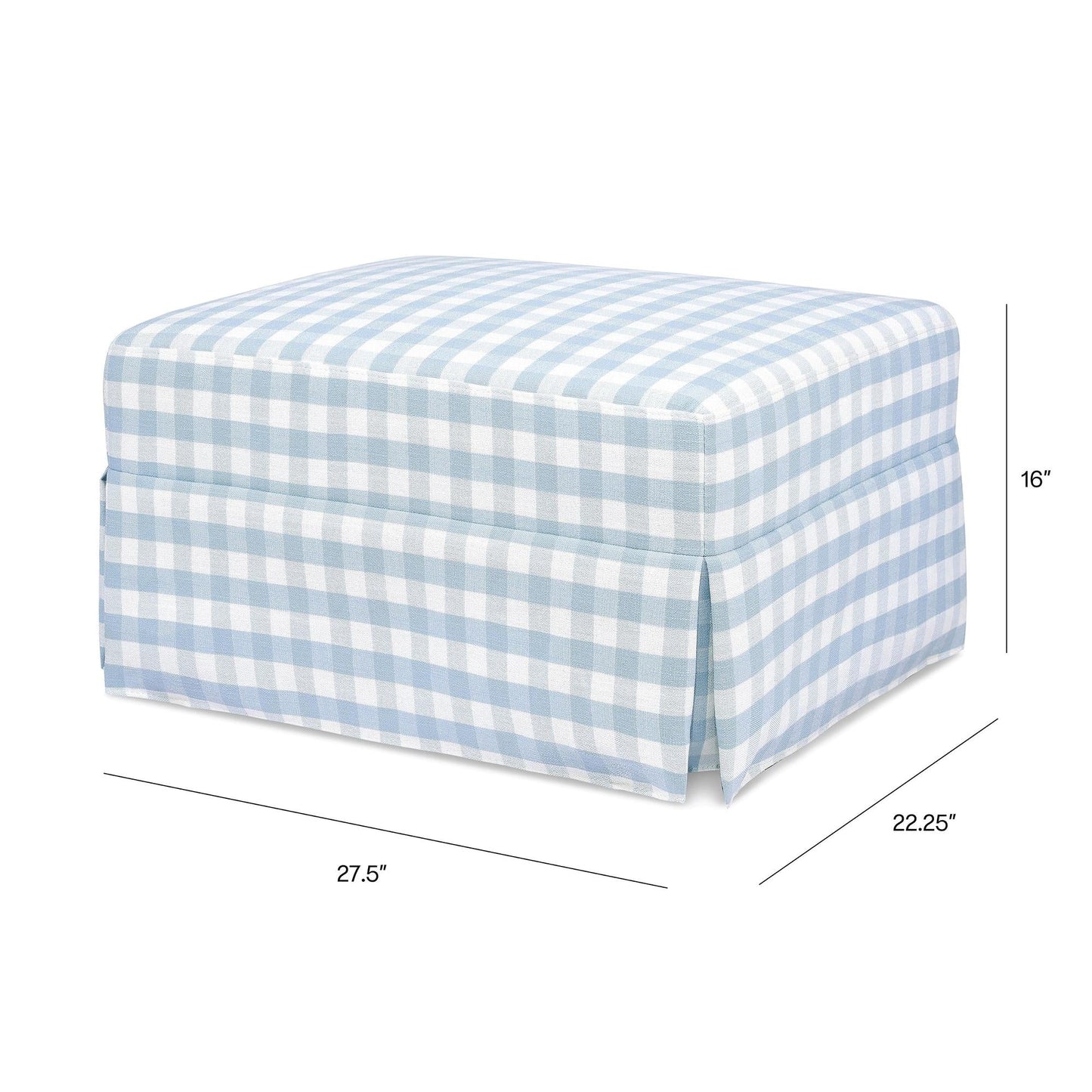 Crawford Gliding Ottoman in Tan Gingham