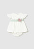 MAYORAL DRESS WITH FLORAL SASH AND BLOOMERS