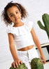 MAYORAL  EYELET RUFFLE T-SHIRT WHITE