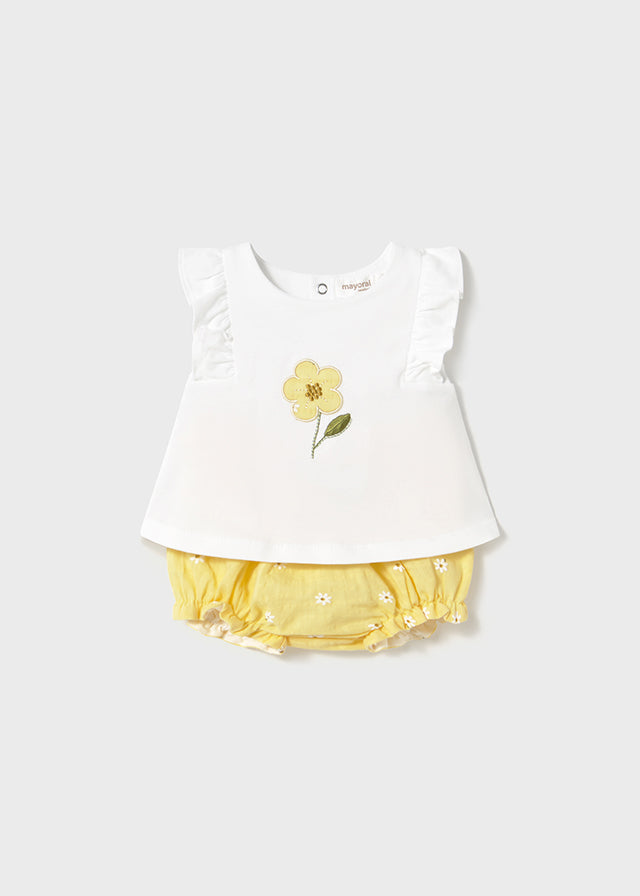 MAYORAL NEWBORN BLOOMERS AND T-SHIRT SET
