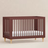 Lolly 3-in-1 Convertible Crib w/Toddler Bed Conversion in Crimson/Natural