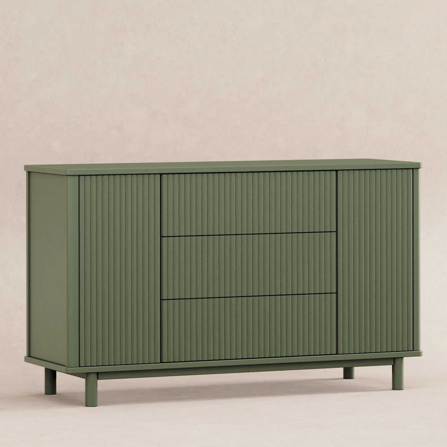 Pogo Tambour Assembled Dresser in Olive
