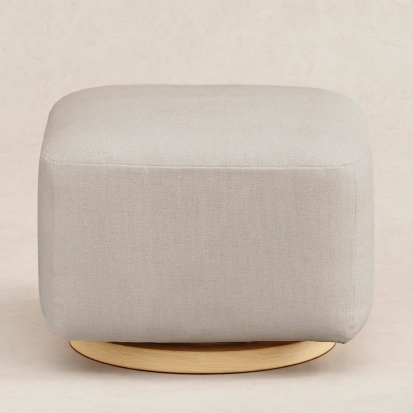 Kiwi Gliding Ottoman in Ivory Boucle w/ Gold Base