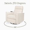Willa Deluxe Power Glider Recliner w/Heat&Massage in Performance Beach Eco-Weave