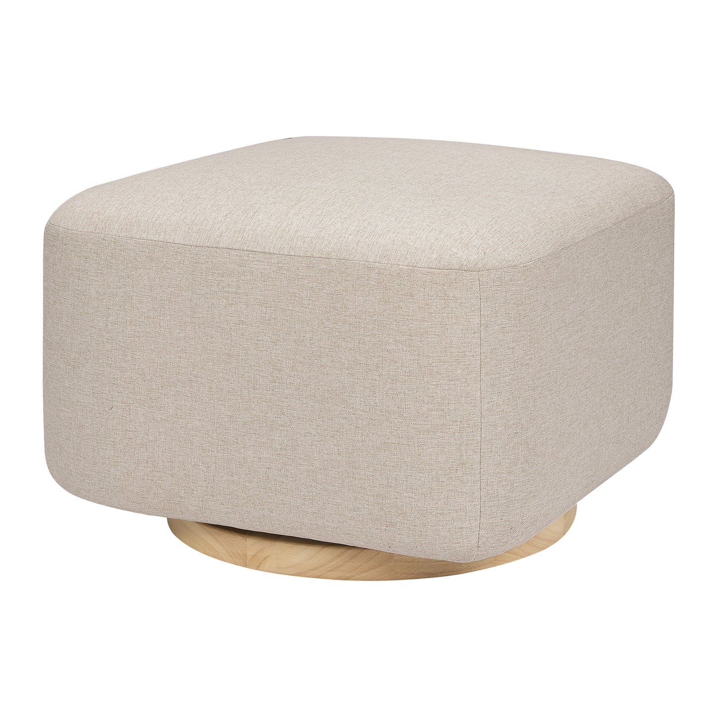 Kiwi Gliding Ottoman in Ivory Boucle w/ Gold Base