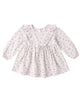 QUINCY MAE LONG SLEEVE RUFFLE V DRESS HEART DITSY