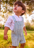 MAYORAL LINEN STRIPED DUNGAREE JADE