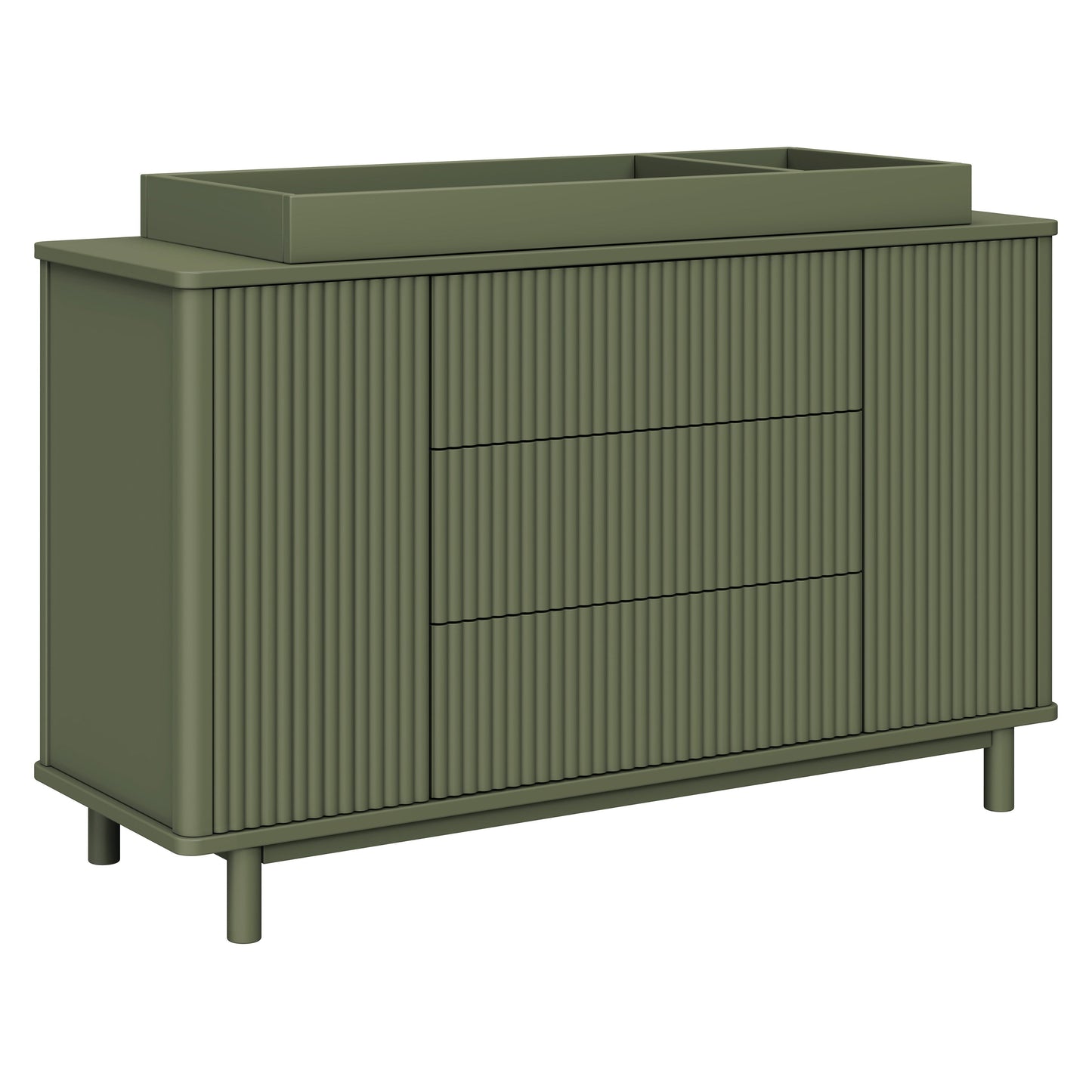 Pogo Tambour Assembled Dresser in Olive