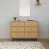 Marin with Cane 6 Drawer Assembled Dresser in Warm White and Honey Cane