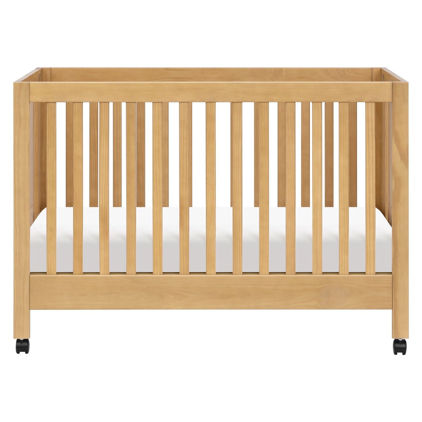 Maki Full-Size Folding Crib w/ Toddler Bed Conversion Kit in Honey
