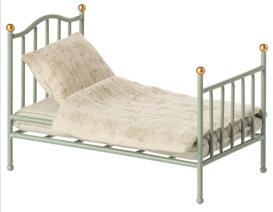MAILEG VINTAGE SINGLE BED, MOUSE -MINT