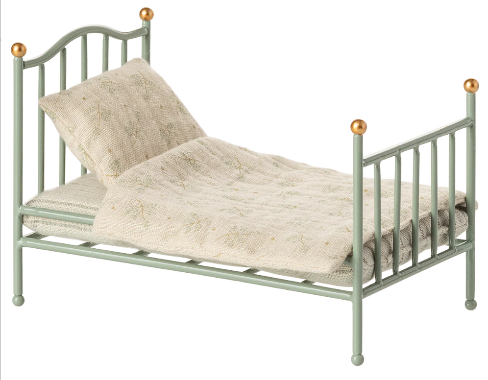 MAILEG VINTAGE SINGLE BED, MOUSE -MINT