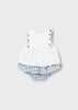 MAYORAL GINHAM SKIRT AND T-SHIRT SET LAGOON