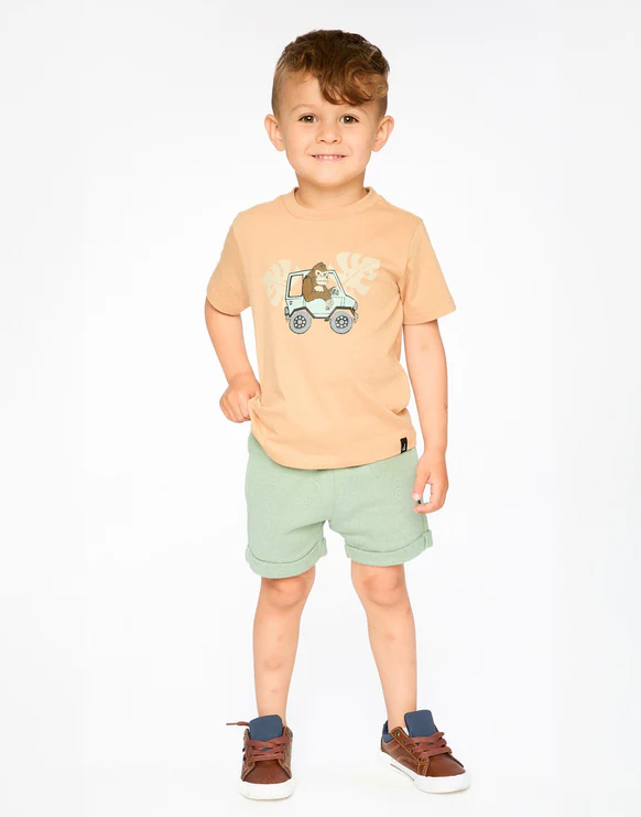 DEUX PAR DEUX FRENCH TERRY SHORTS GREEN MILIEU