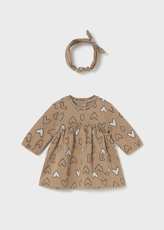 MAYORAL HEART JACQUARD DRESS WITH HEADBAND