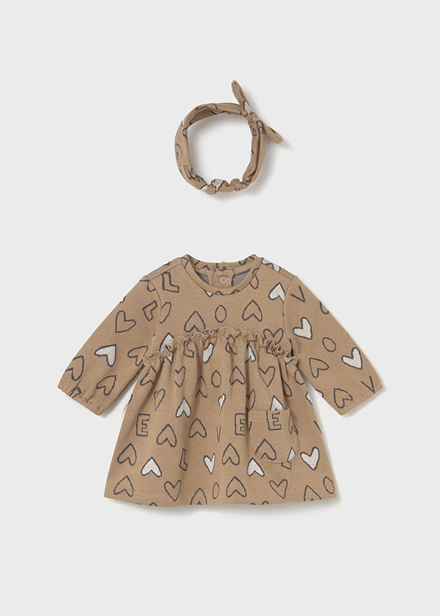 MAYORAL HEART JACQUARD DRESS WITH HEADBAND