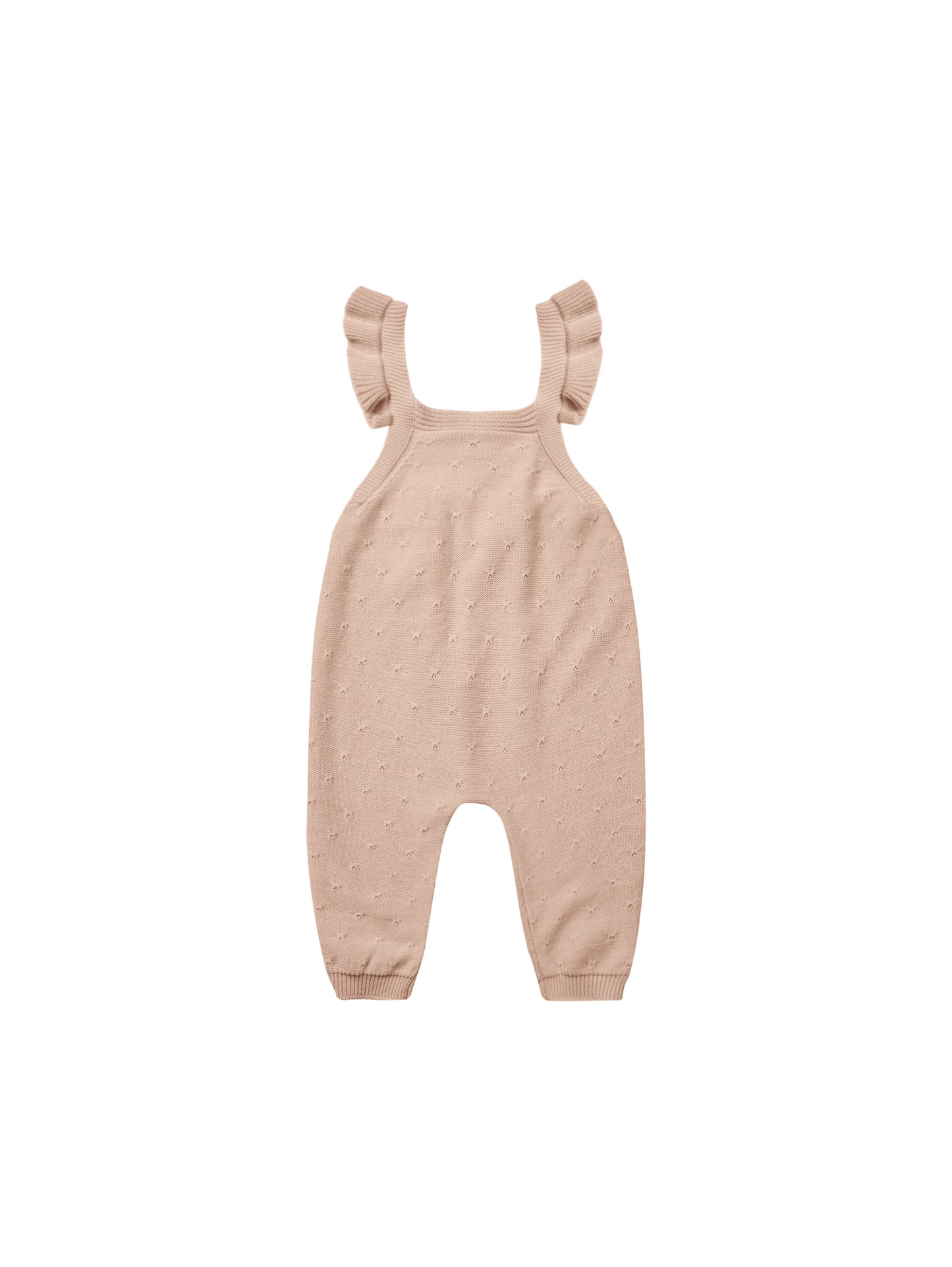 QUINCY MAE POINTELLE KNIT OVERALLS - BLUSH