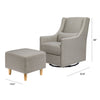 BABYLETTO TOCO SWIVEL GLIDER AND OTTOMAN IN ECO-PERFORMANCE FABRIC | WATER REPELLENT & STAIN RESISTANT
