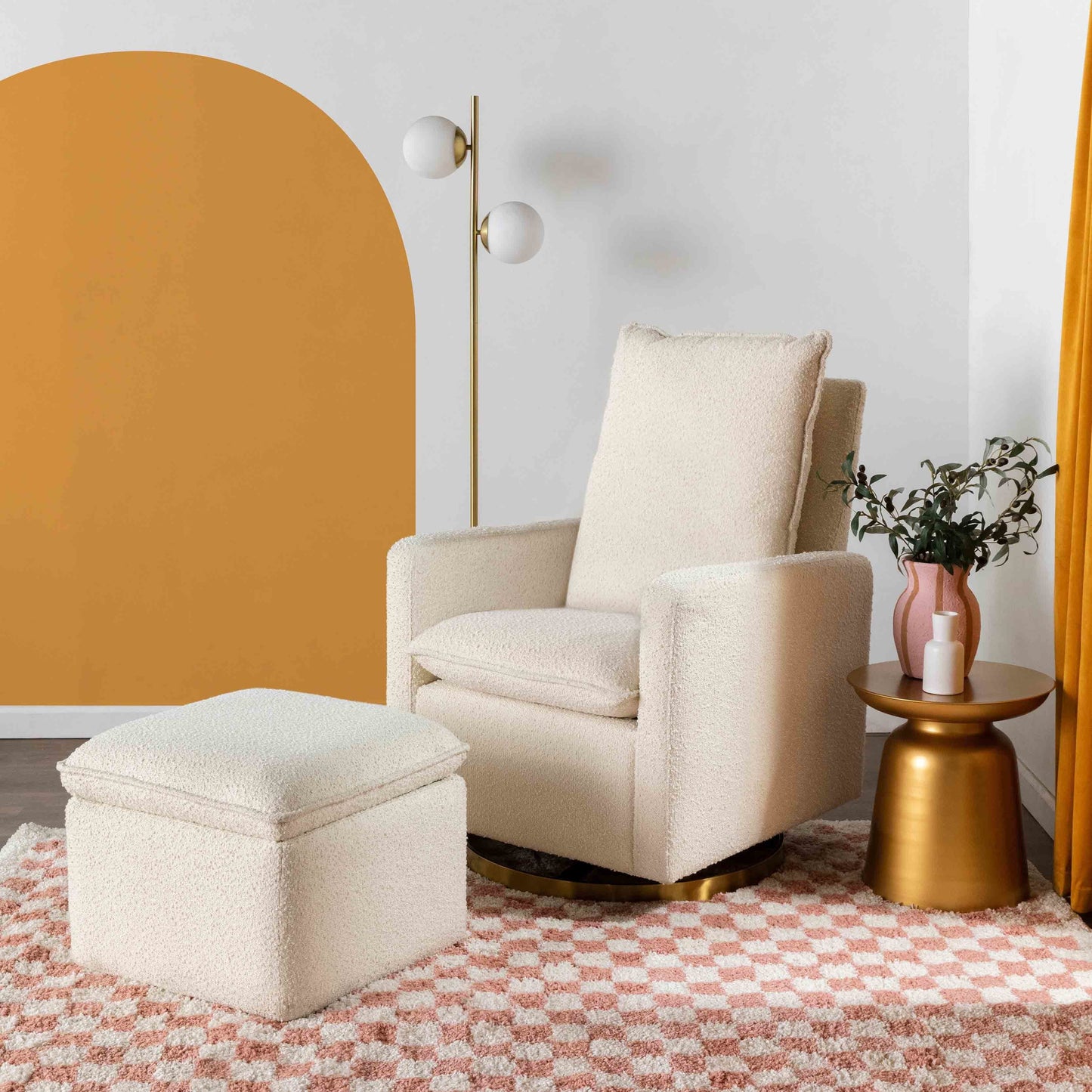 BABYLETTO CALI STORAGE OTTOMAN IN BOUCLE