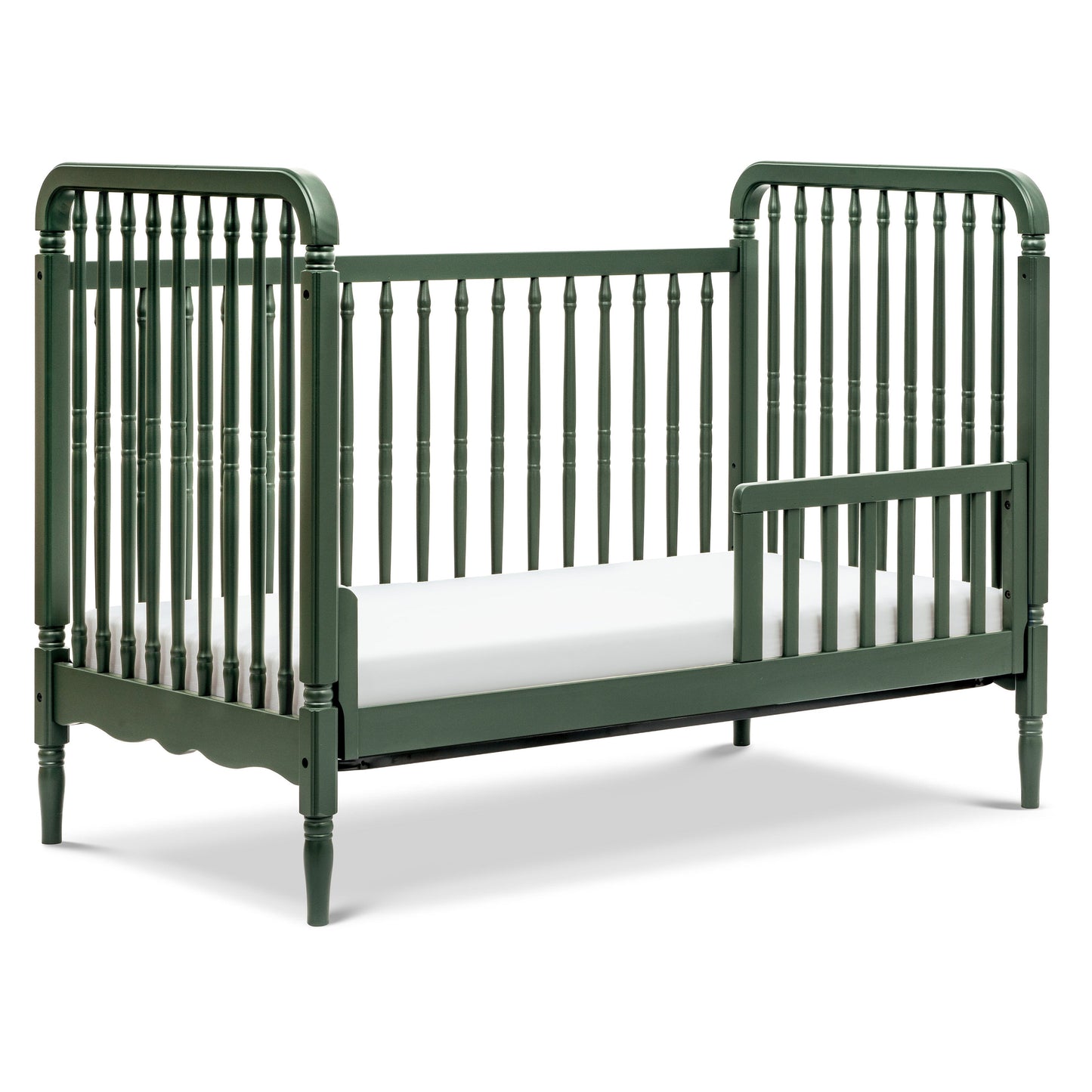 Liberty 3-in-1 Convertible Spindle Crib w/Toddler Bed Conversion Kit in Dusty Rose