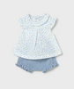 MAYORAL BLOOMERS AND RUFFLED BLOUSE SET LAGOON