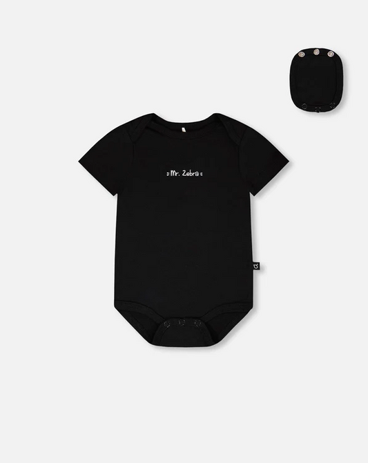 DEUX PAR DEUX JERSEY ONESIE MISTER ZEBRA