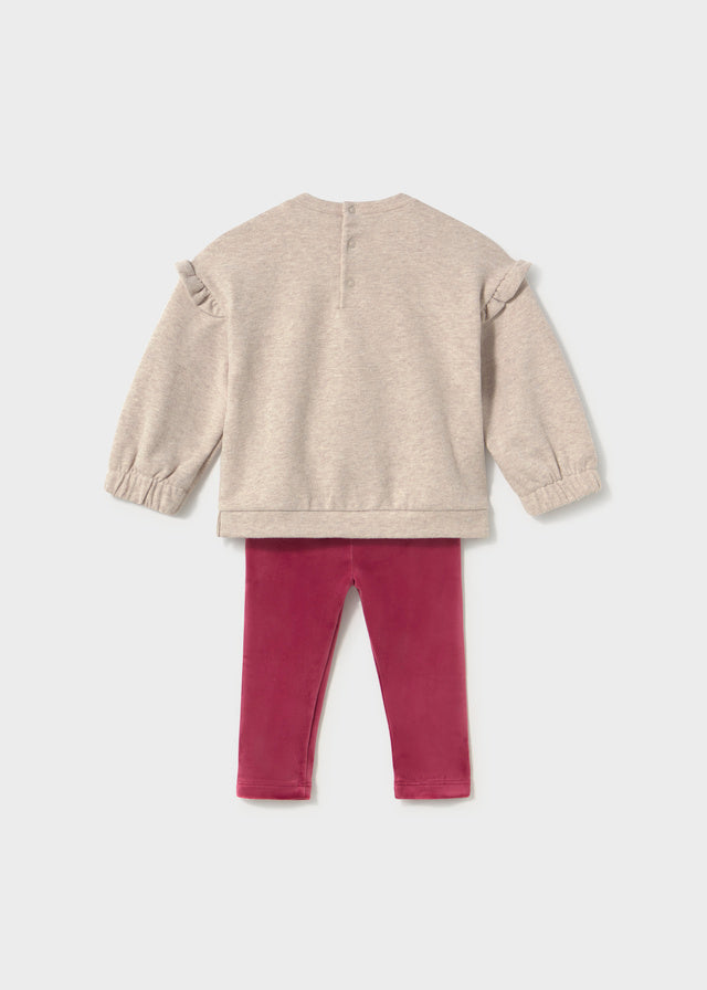 MAYORAL GIRL SWEATSHIRT AND LEGGINGS SET