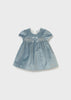 MAYORAL NEWBORN GIRL VELVET DRESS - LIGHT BLUE